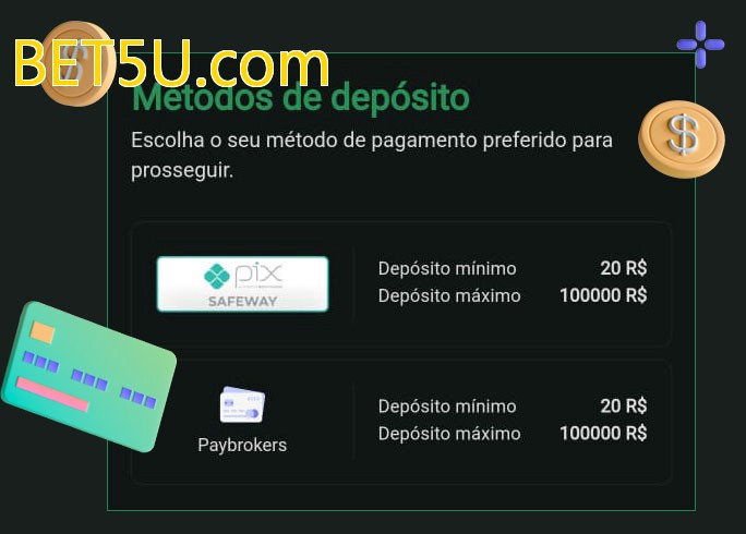 O cassino BET5U.combet oferece uma grande variedade de métodos de pagamento